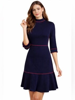 MISSLOOK Dress Blue Nautical Knee-Length